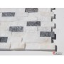 Patlatma Doğal Taş Duvar Mozaik Beyaz Fon Simli Mix  23x48mm -DT1207